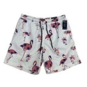 Men’s Club Room Printed Patriotic Pattern 7” Swim Trunks Size S NWT